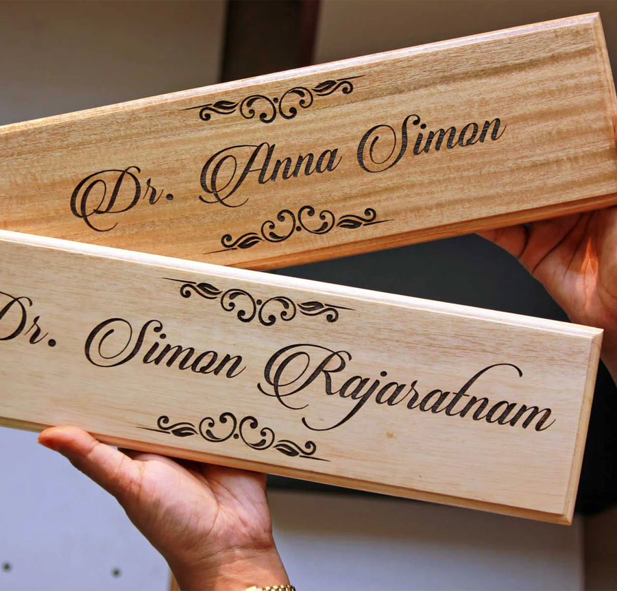 Wooden Name Plate